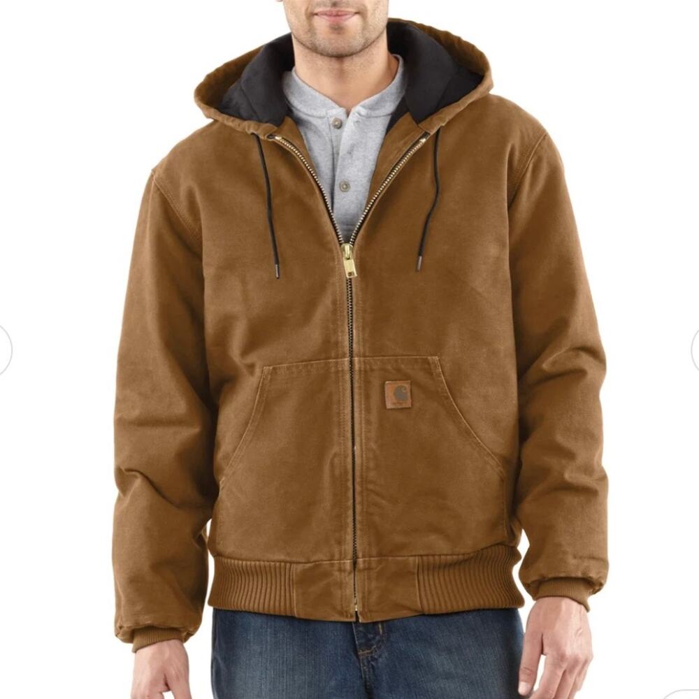 CARHARTT Men's Quilted Flannel-Lined Active Jacket - Brown - Tan - XL